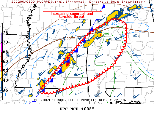 Mesoscale Discussion 85