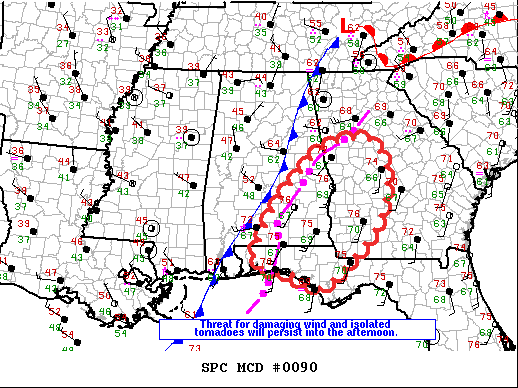 Mesoscale Discussion 90