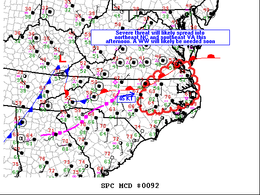 Mesoscale Discussion 92