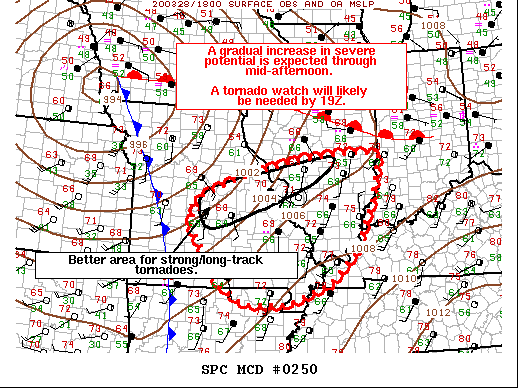 Mesoscale Discussion 250
