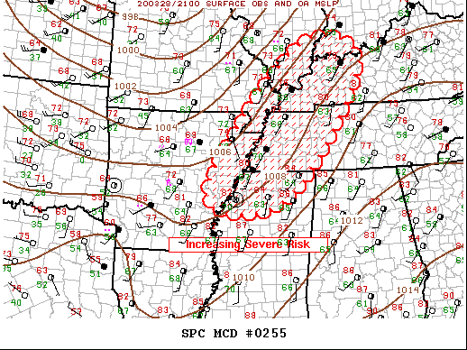 Mesoscale Discussion 255