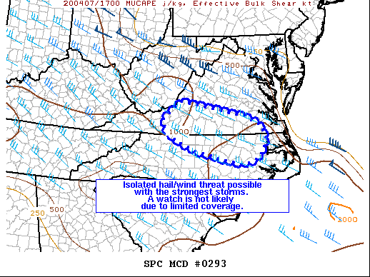 Mesoscale Discussion 293