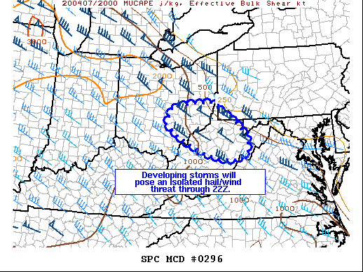 Mesoscale Discussion 296