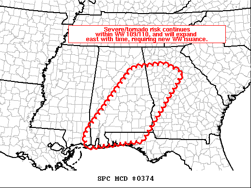 Mesoscale Discussion 374