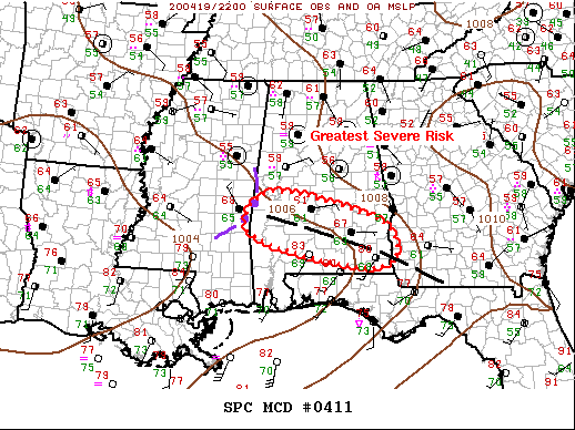Mesoscale Discussion 411