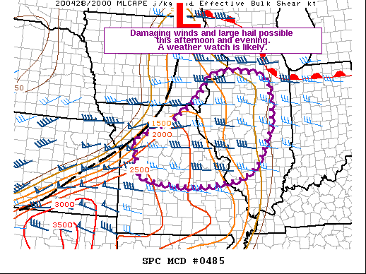 Mesoscale Discussion 485