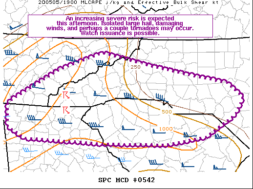 Mesoscale Discussion 542