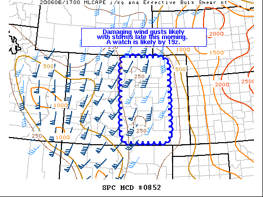 Mesoscale Discussion 852