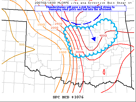 Mesoscale Discussion 1076