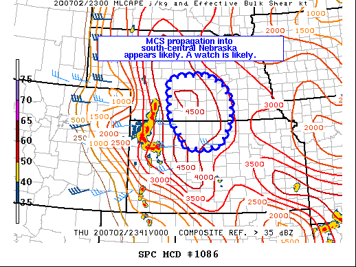 Mesoscale Discussion 1086