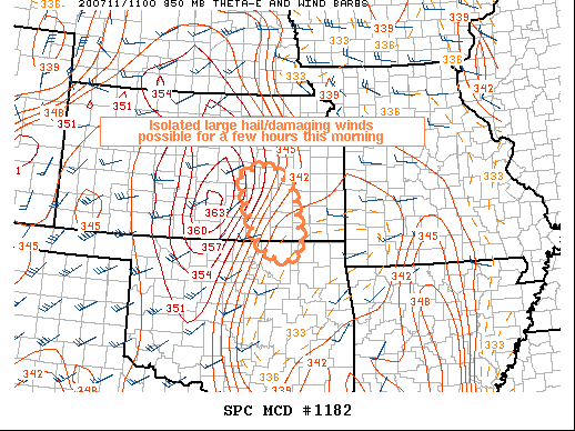 Mesoscale Discussion 1182
