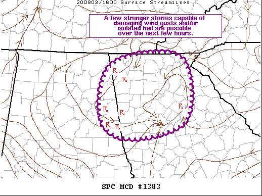 Mesoscale Discussion 1383