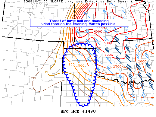 Mesoscale Discussion 1490
