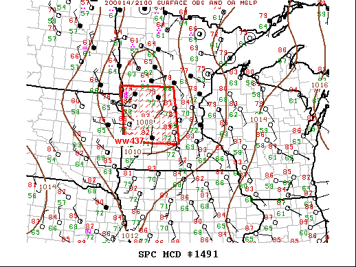 Mesoscale Discussion 1491