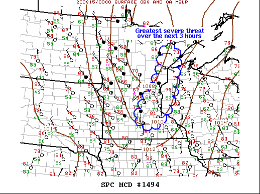 Mesoscale Discussion 1494