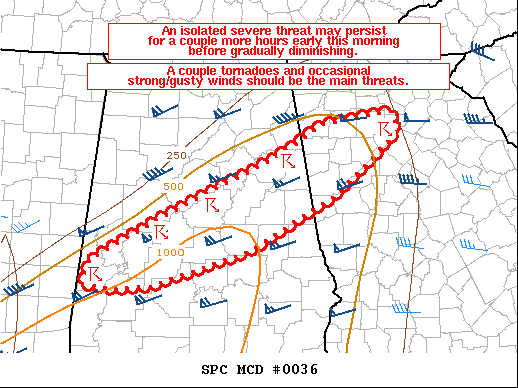 Mesoscale Discussion 36