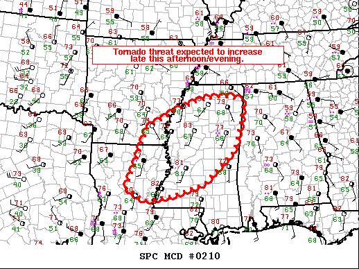 Mesoscale Discussion 210
