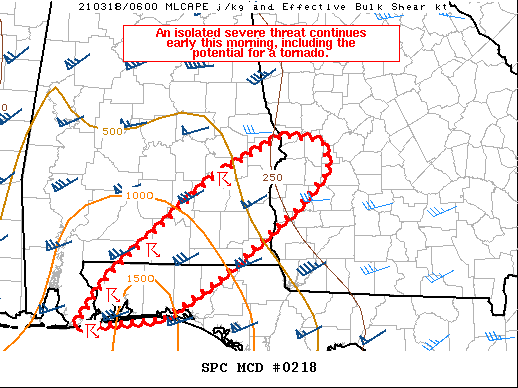 Mesoscale Discussion 218