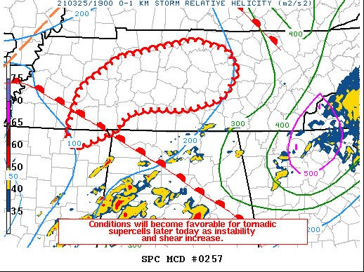 Mesoscale Discussion 257