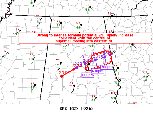 Mesoscale Discussion 262