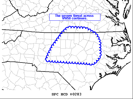 Mesoscale Discussion 283