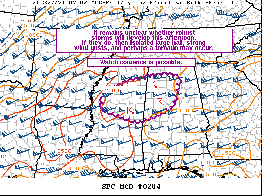 Mesoscale Discussion 284