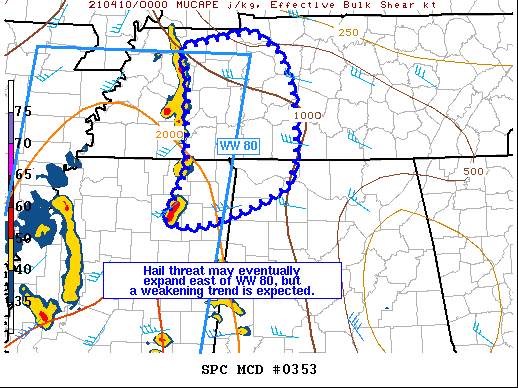 Mesoscale Discussion 353