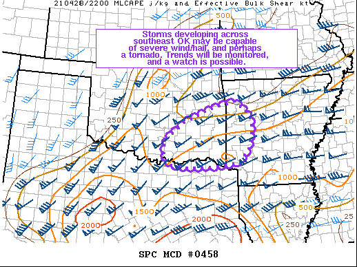Mesoscale Discussion 458