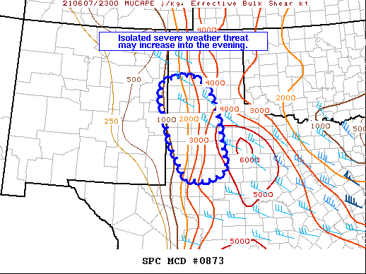 Mesoscale Discussion 873