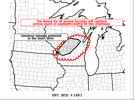 Mesoscale Discussion 1483