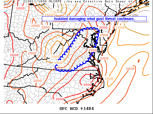 Mesoscale Discussion 1484
