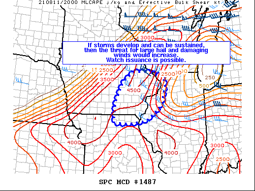 Mesoscale Discussion 1487