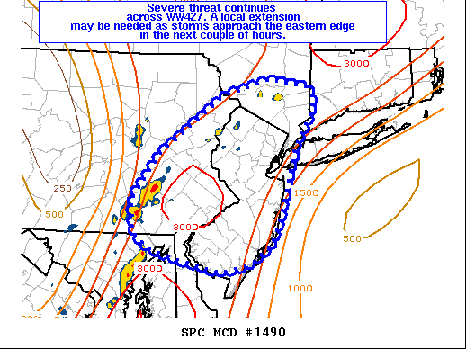 Mesoscale Discussion 1490