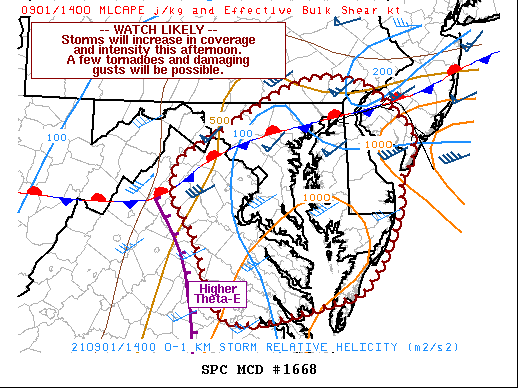 Mesoscale Discussion 1668