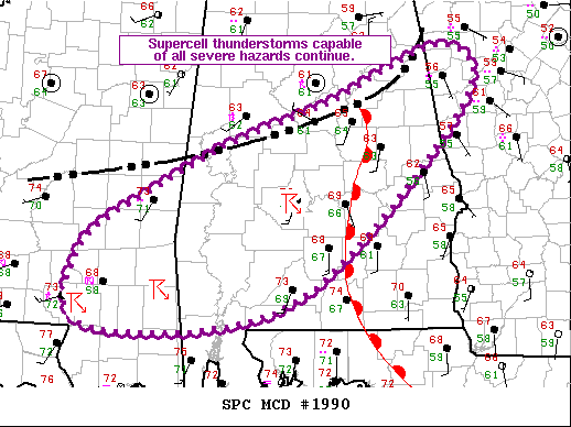 Mesoscale Discussion 1990