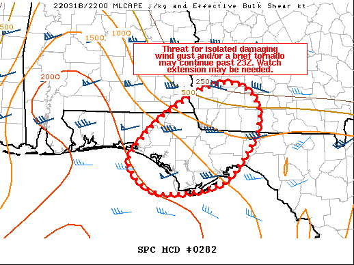 Mesoscale Discussion 282