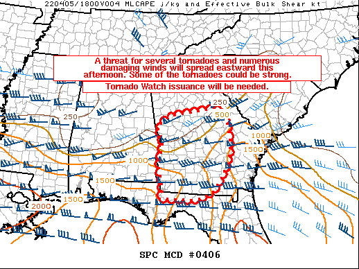 Mesoscale Discussion 406