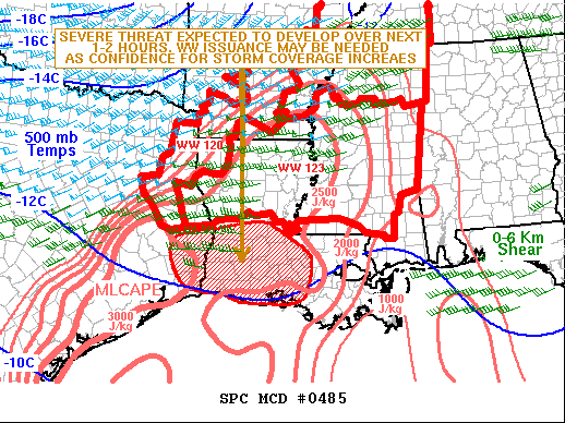 Mesoscale Discussion 485