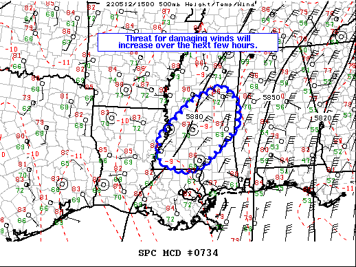Mesoscale Discussion 734