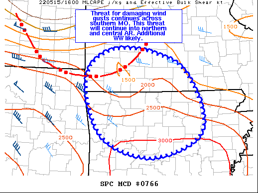 Mesoscale Discussion 766