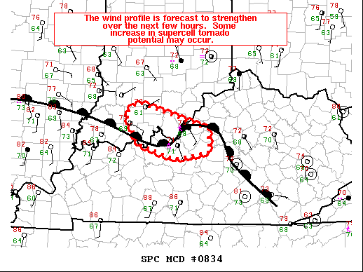 Mesoscale Discussion 834
