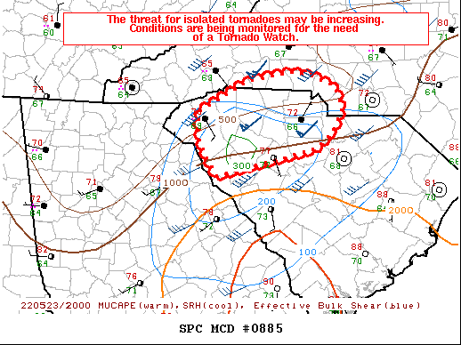 Mesoscale Discussion 885