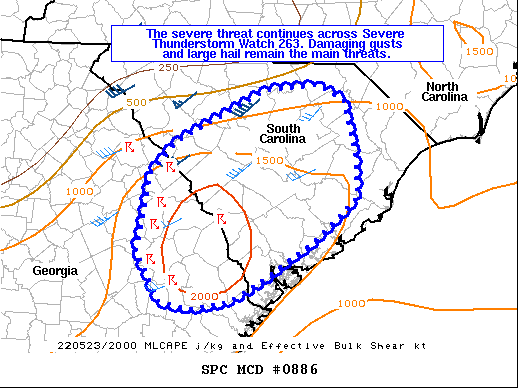 Mesoscale Discussion 886