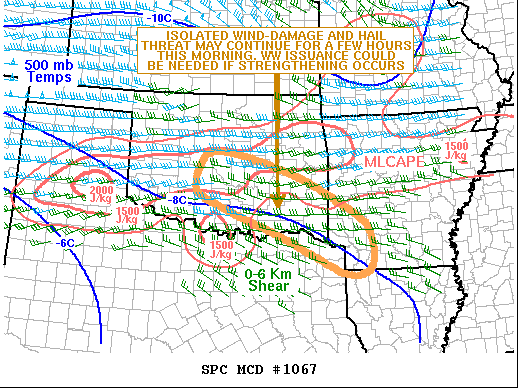 Mesoscale Discussion 1067