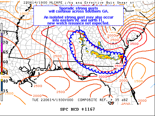 Mesoscale Discussion 1167