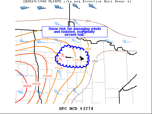 Mesoscale Discussion 1274