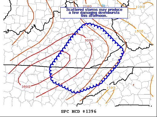 Mesoscale Discussion 1396