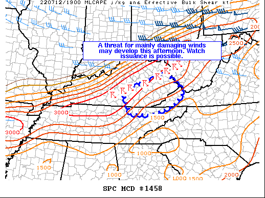 Mesoscale Discussion 1458