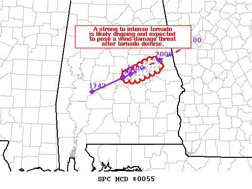 Mesoscale Discussion 55