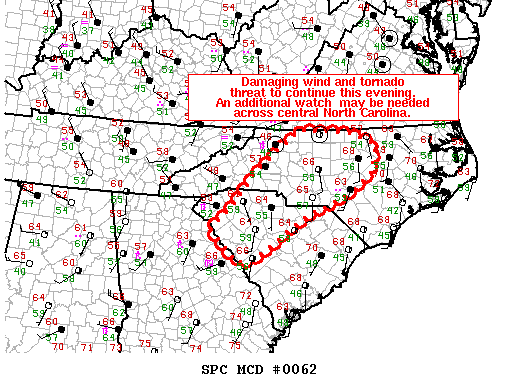 Mesoscale Discussion 62